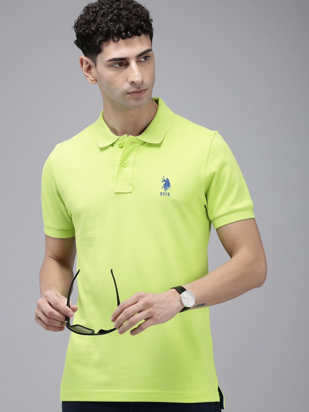 

U.S. Polo Assn. Polo Collar Pure Cotton Slim Fit T-shirt, Green