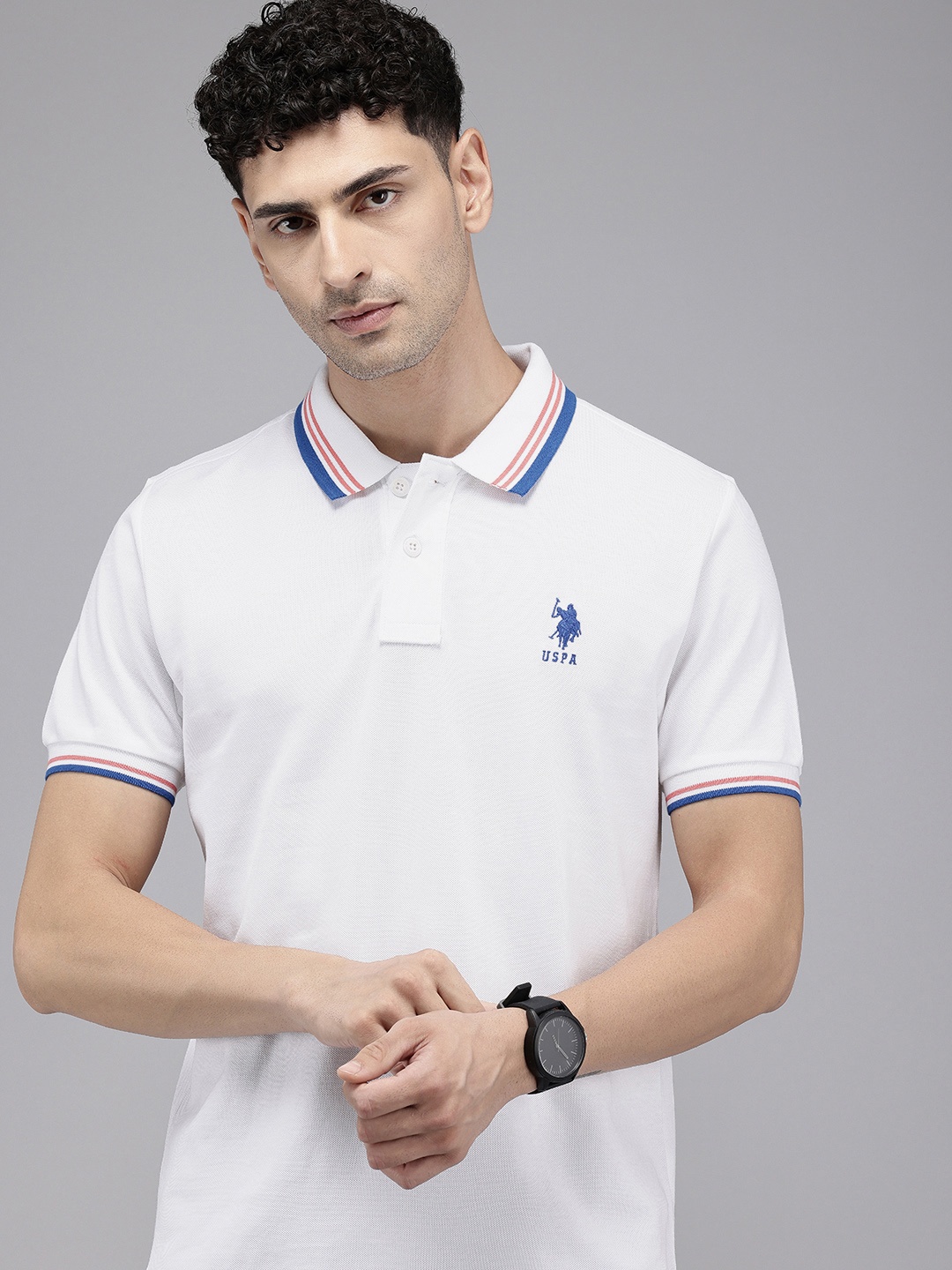 

U.S. Polo Assn. Pure Cotton Polo Collar Slim Fit T-shirt, White