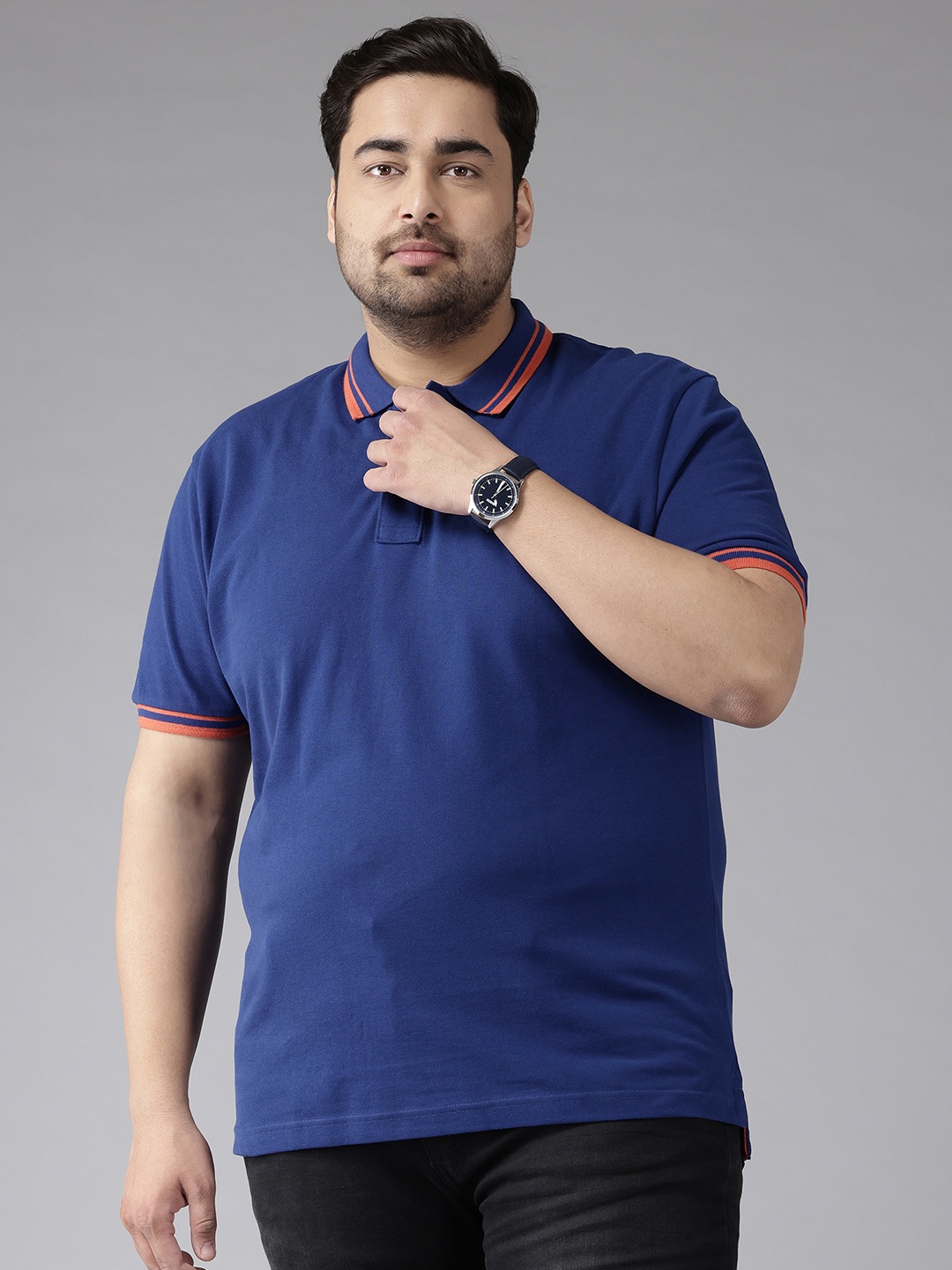 

U.S. Polo Assn. Plus Size Pure Cotton Polo Tshirt, Navy blue
