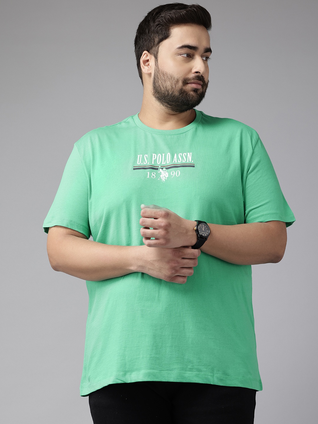 

U.S. Polo Assn. Plus Size Pure Cotton T-shirt, Green