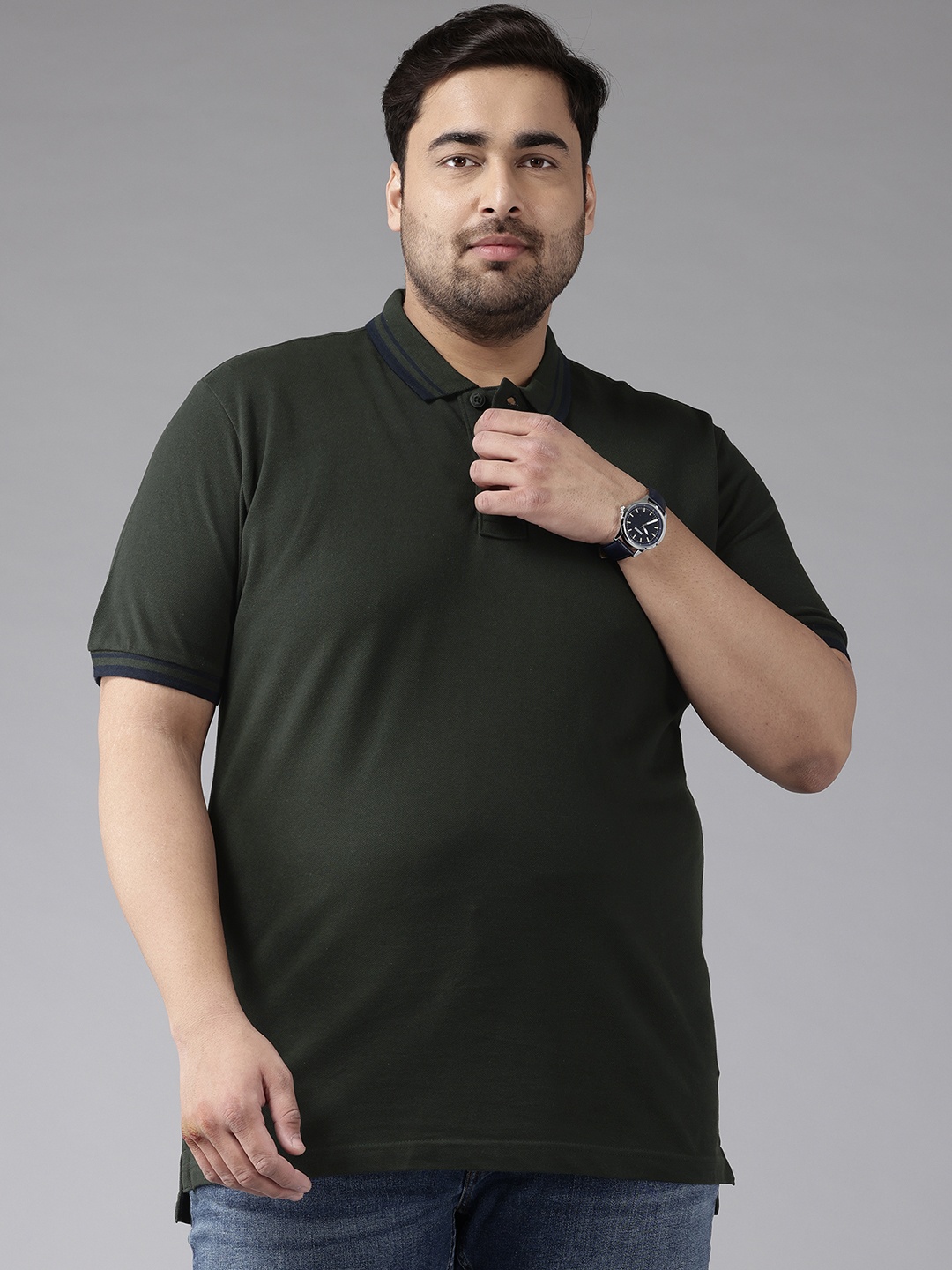 

U.S. Polo Assn. Plus Size Pure Cotton Polo Tshirt, Olive