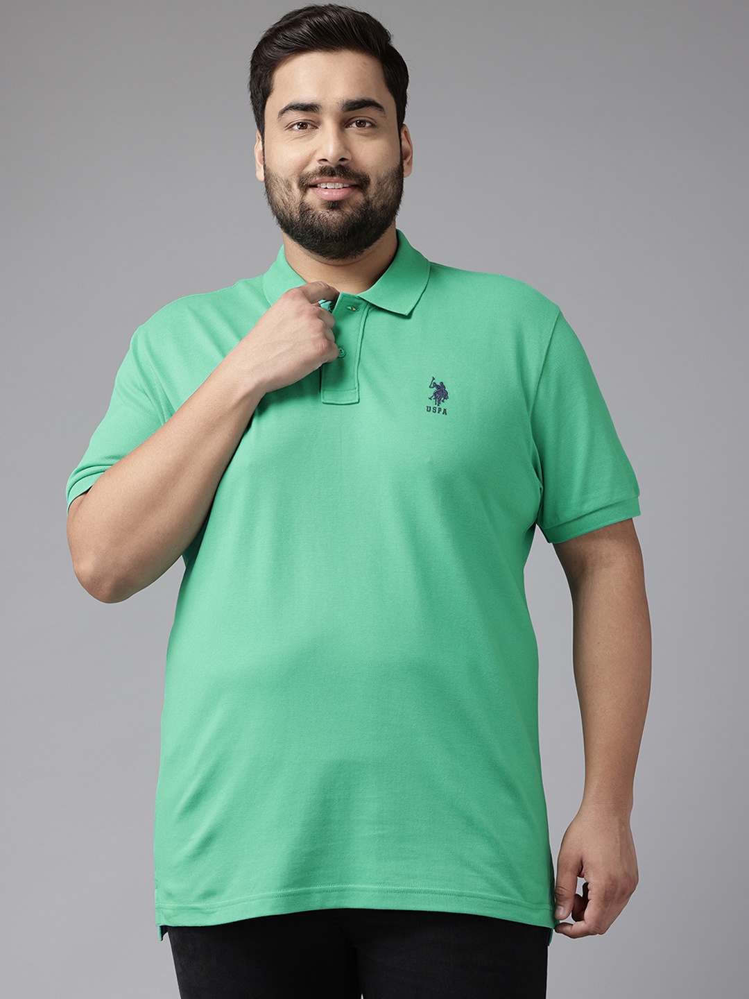 

U.S. Polo Assn. Plus Size Pure Cotton Slim Fit T-shirt, Green