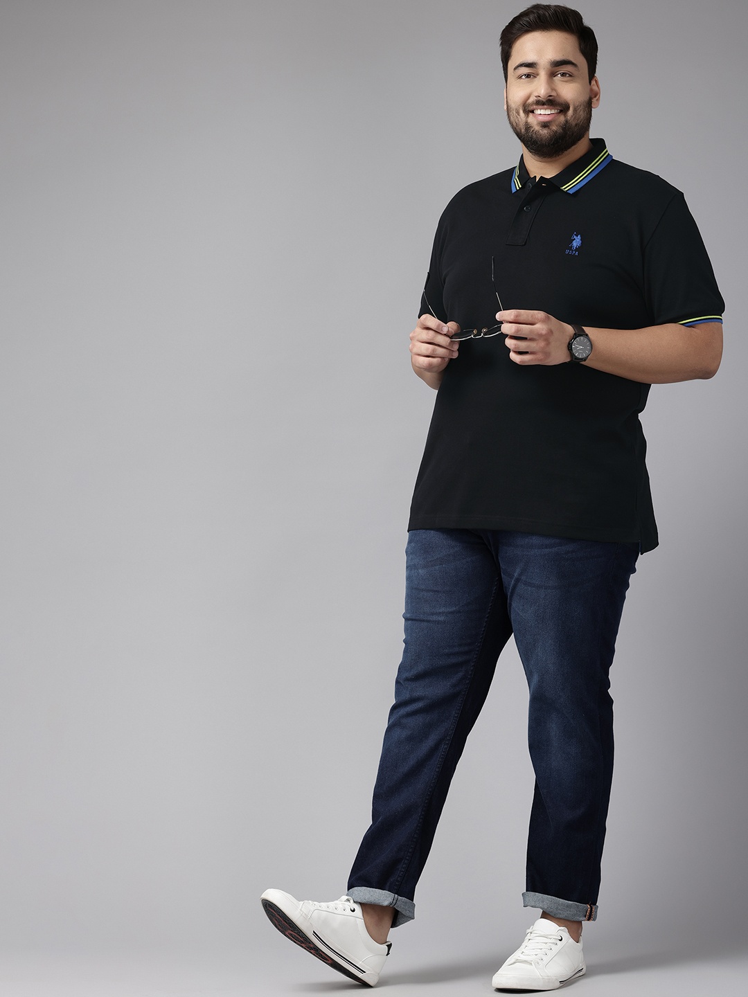 

U.S. Polo Assn. Plus Size Pure Cotton Slim Fit T-shirt, Black