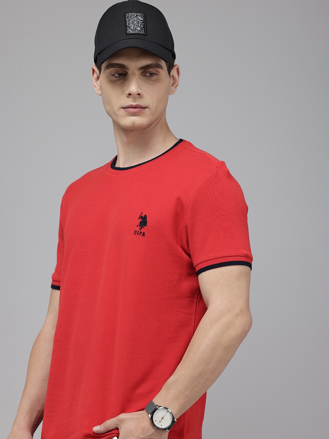 

U.S. Polo Assn. Pure Cotton Slim Fit T-shirt, Red