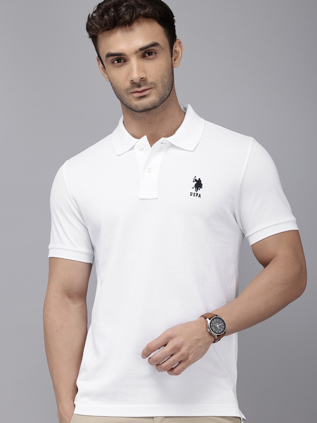 

U.S. Polo Assn. Polo Collar Pure Cotton Slim Fit T-shirt, White