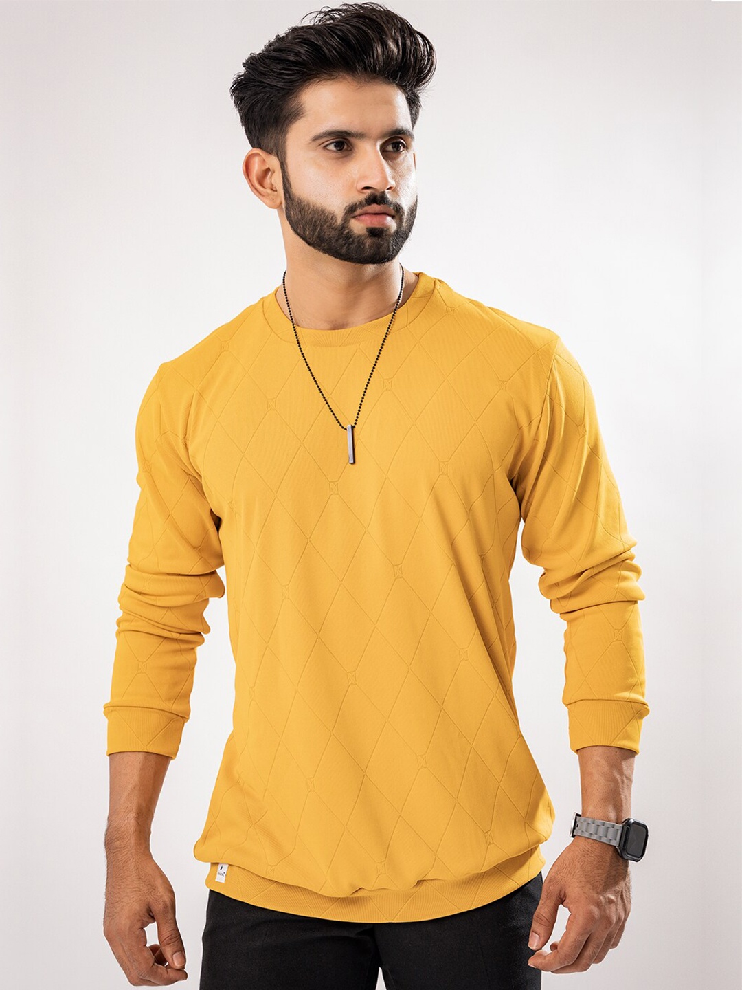 

ROYALTAIL Men Solid Sweatshirt, Yellow