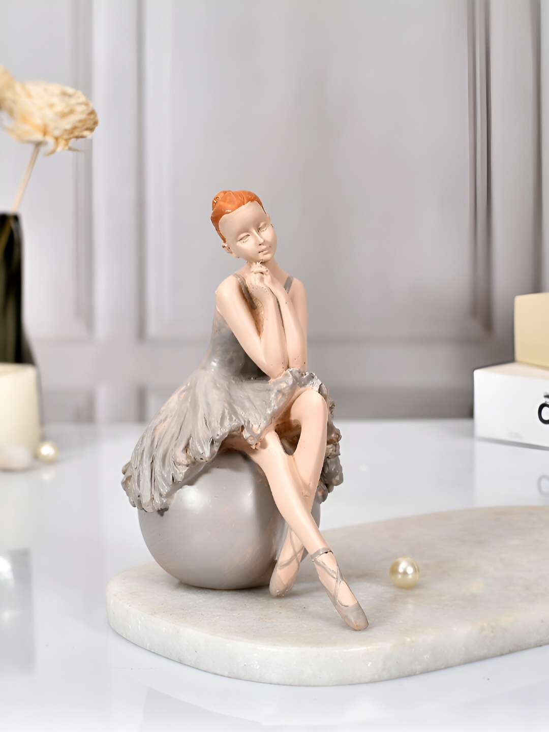 

Aura Grey & Beige Elegant Ballerina Decorative Showpiece