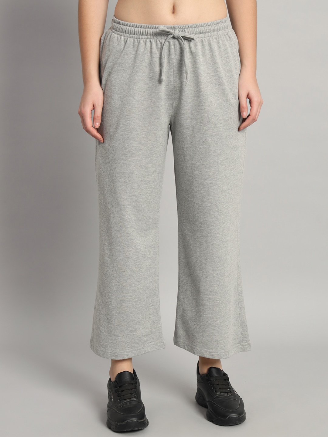 

MKH Women Mid Rise Track Pants, Grey melange