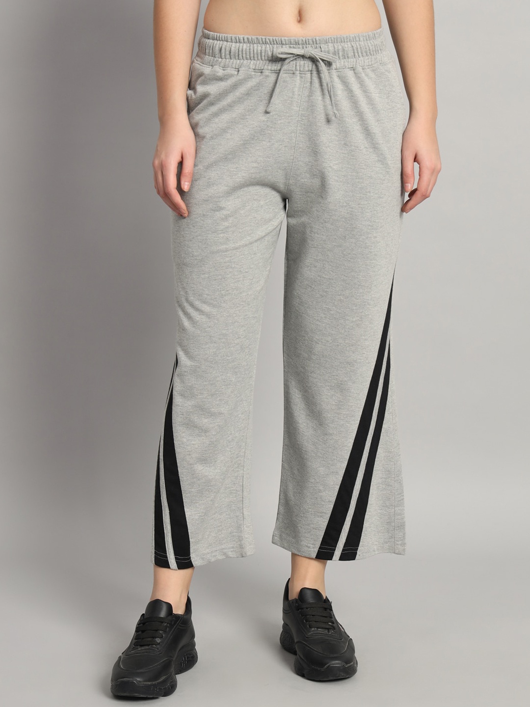

MKH Women Mid Rise Track Pants, Grey melange