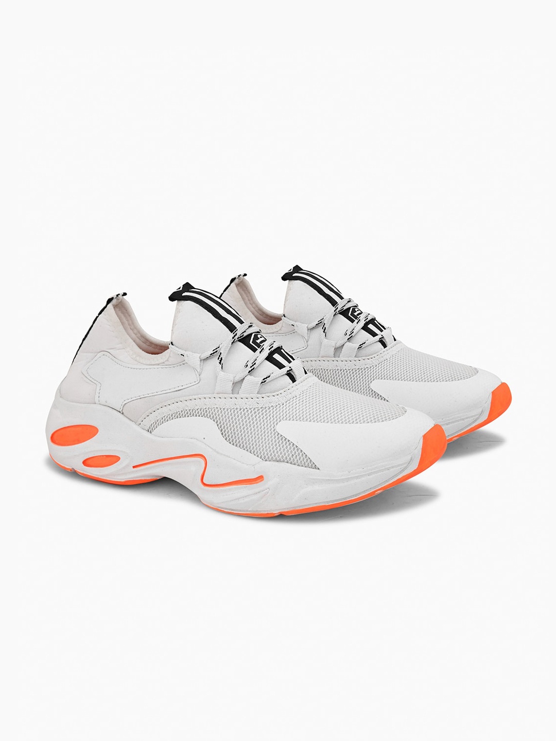 

IMCOLUS Men Round Toe Mesh Sneakers, White