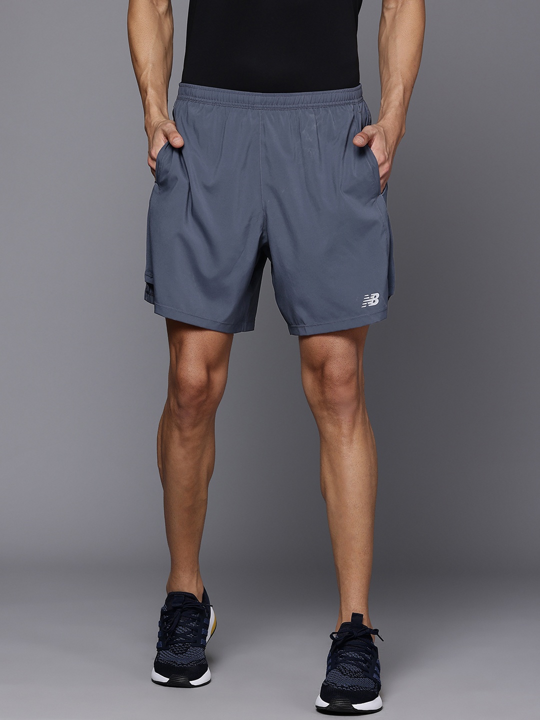 

New Balance Men Accelerate 7 Inch Sports Shorts, Grey