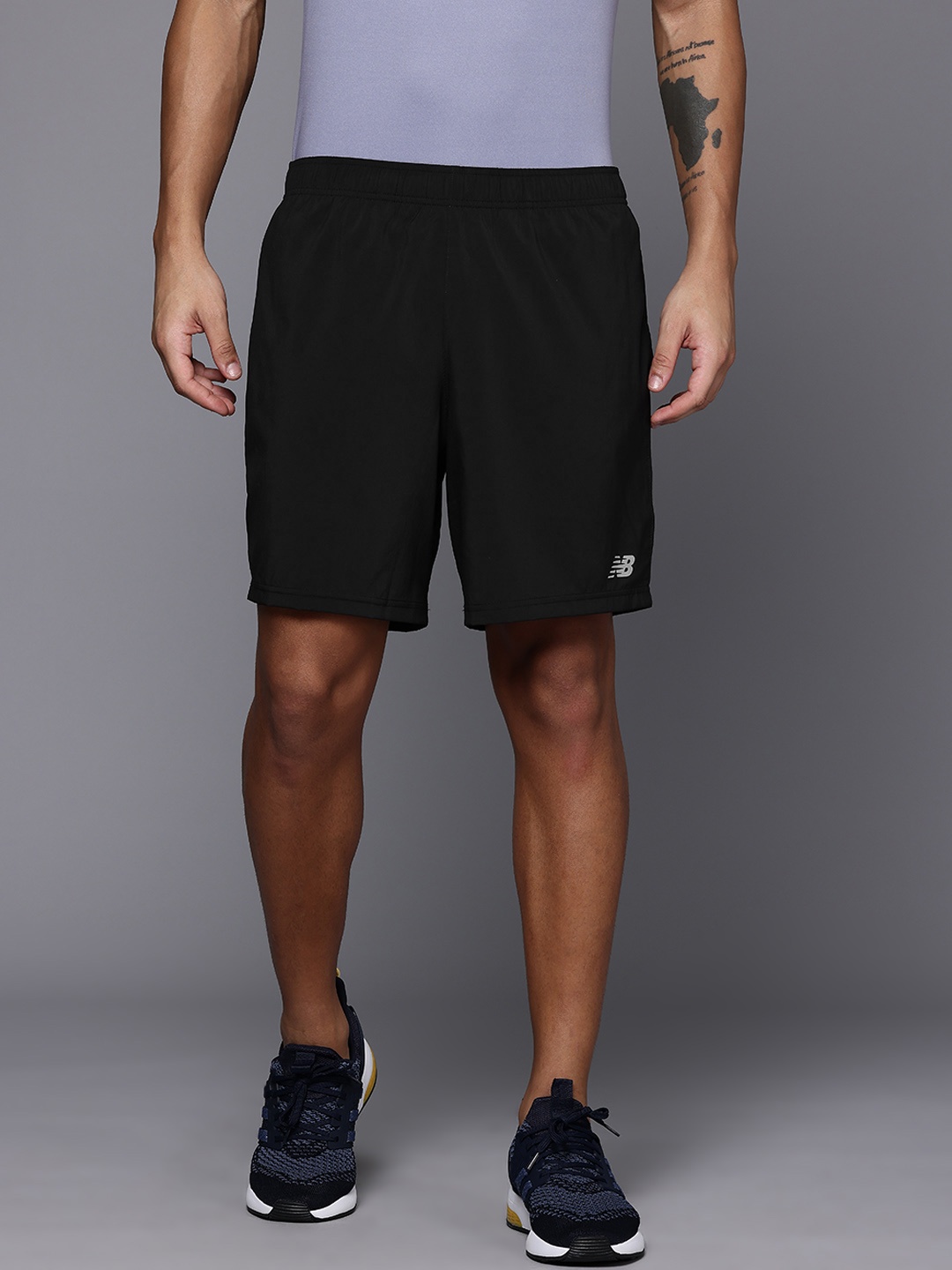 

New Balance Men Mid-Rise Sports Shorts, Black