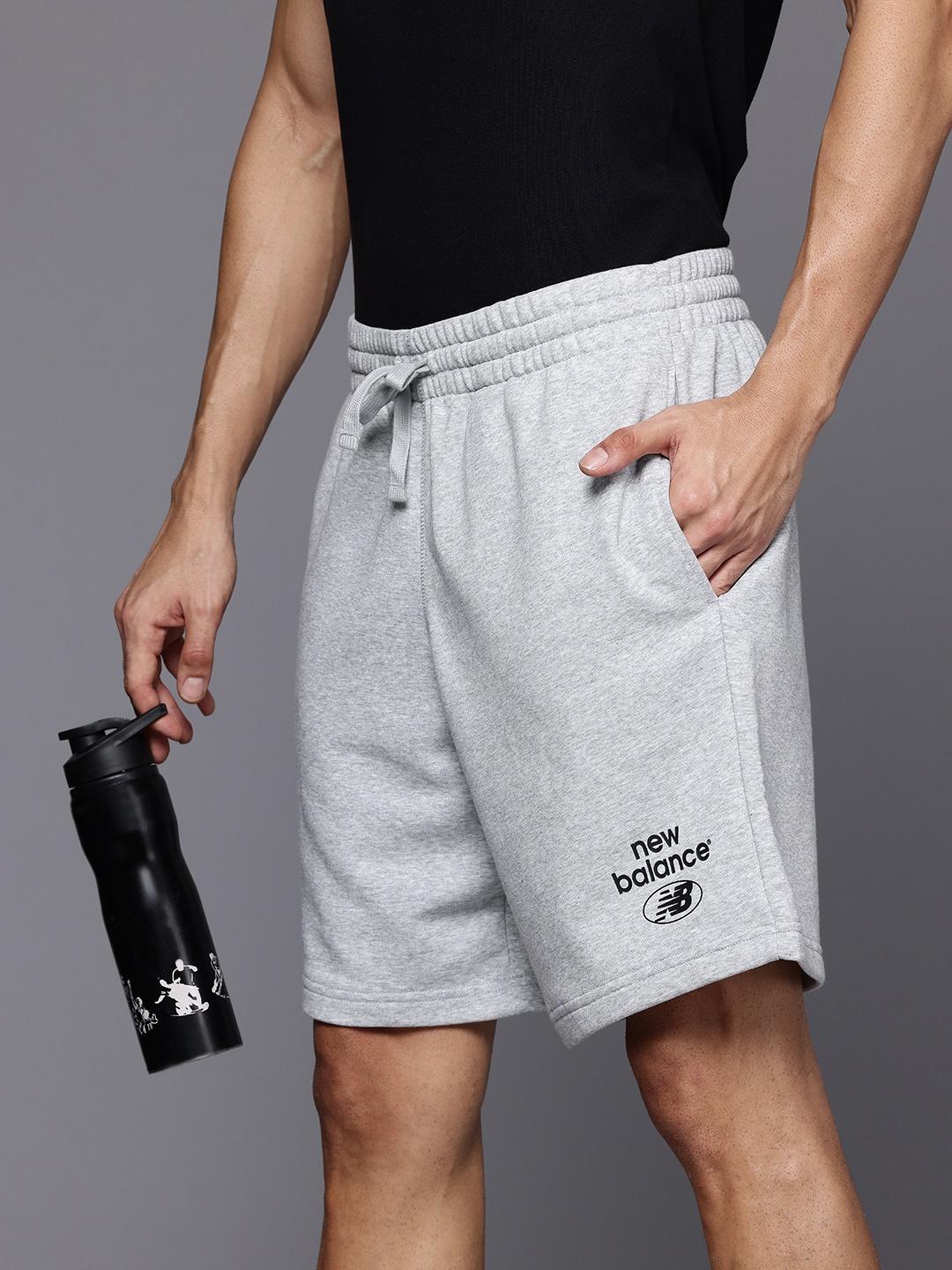 

New Balance Men French Terry Sports Shorts, Grey