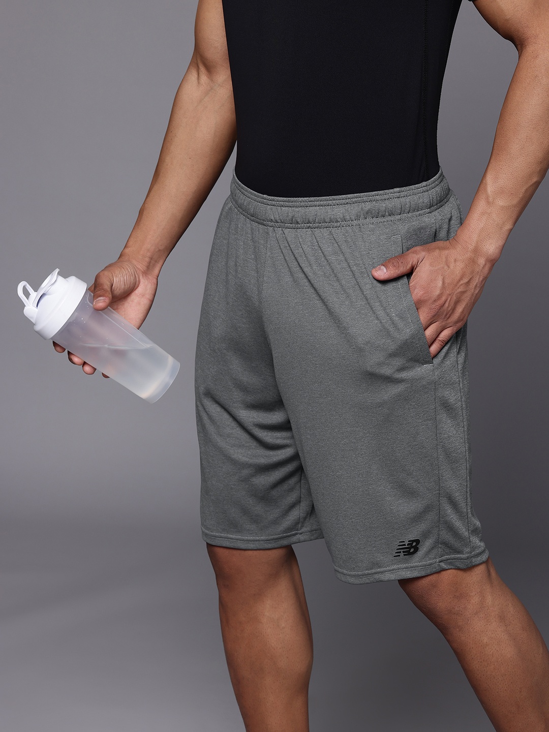 

New Balance Men Fast Drying 10 Inch Knit Sports Shorts, Grey