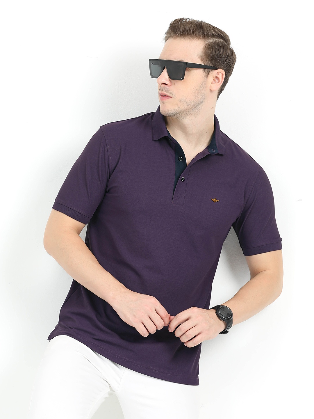 

STELLERS Men Polo Collar T-shirt, Purple