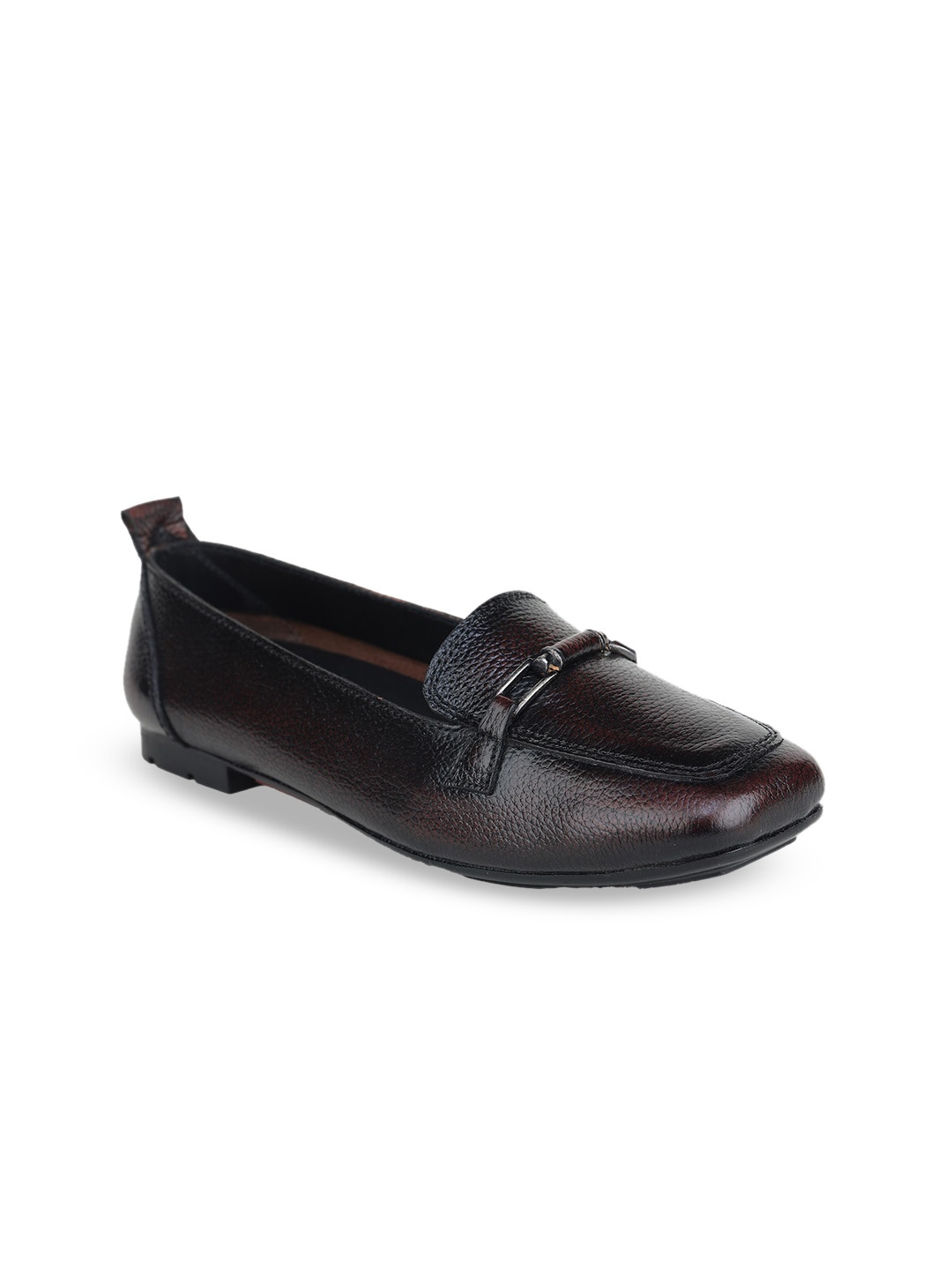 

Zoom Shoes Women Round Toe Lightweight Leather Loafers, Brown
