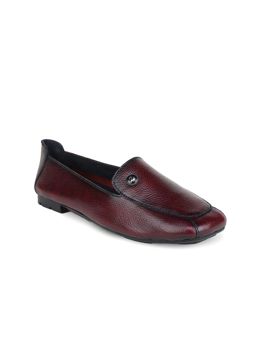 

Zoom Shoes Women Textured Lightweight Leather Loafers, Maroon