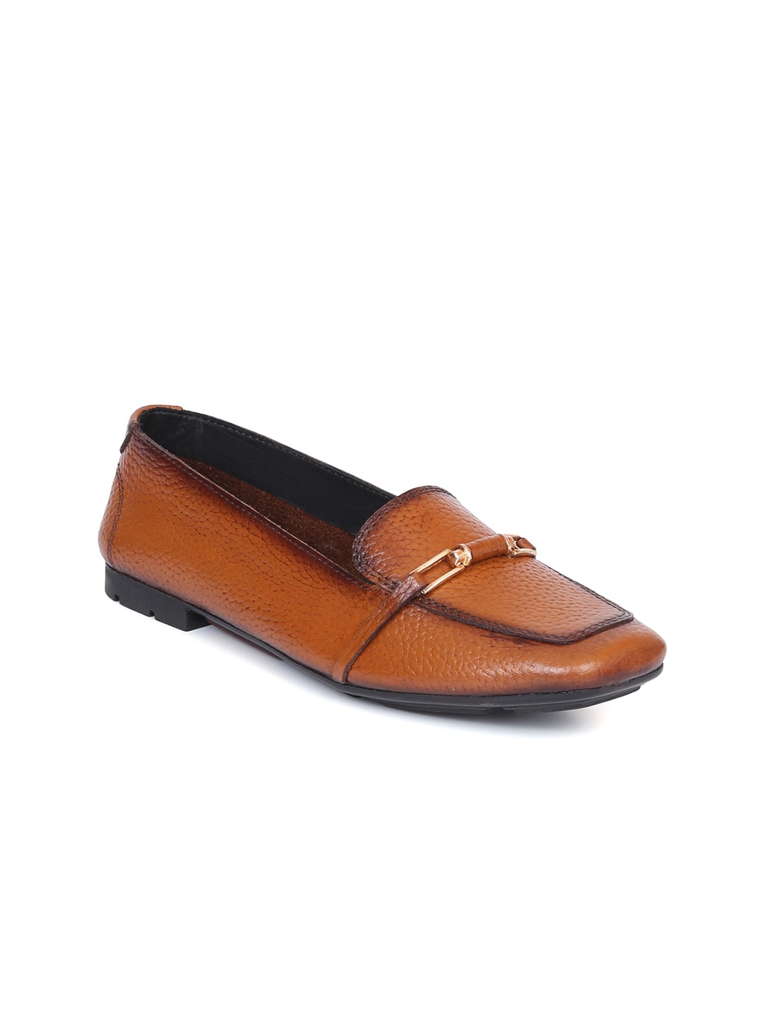 

Zoom Shoes Women Round Toe Lightweight Leather Loafers, Tan
