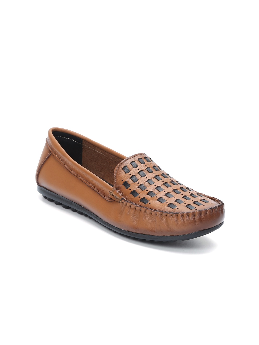 

Zoom Shoes Women Textured Leather Lightweight Loafers, Tan