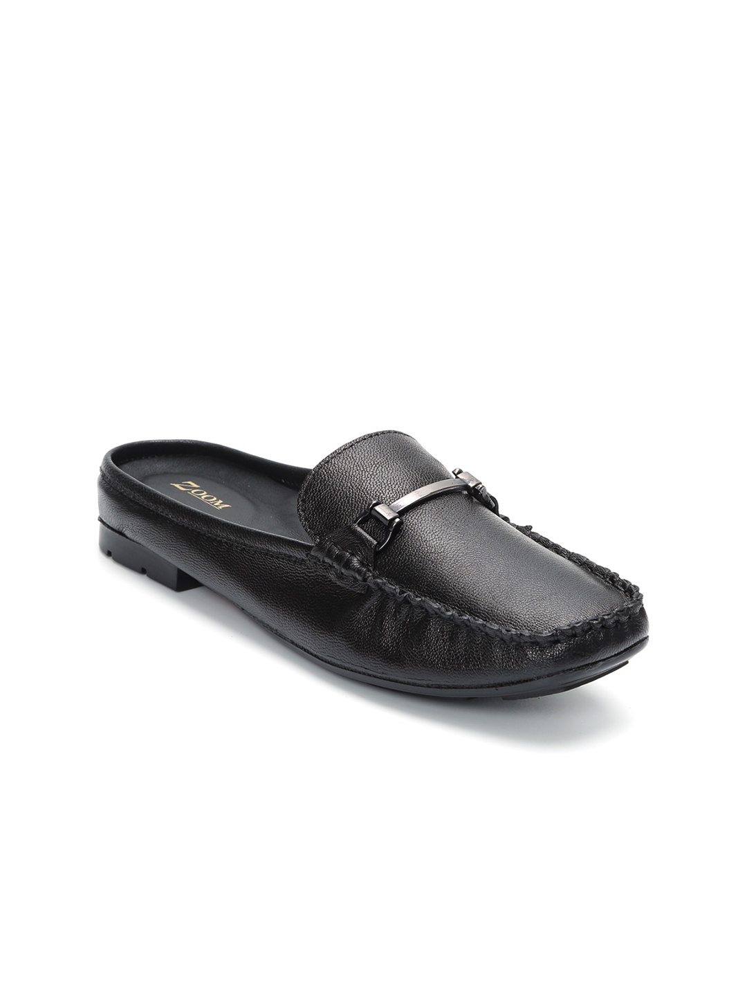 

Zoom Shoes Women Textured Leather Mules, Black