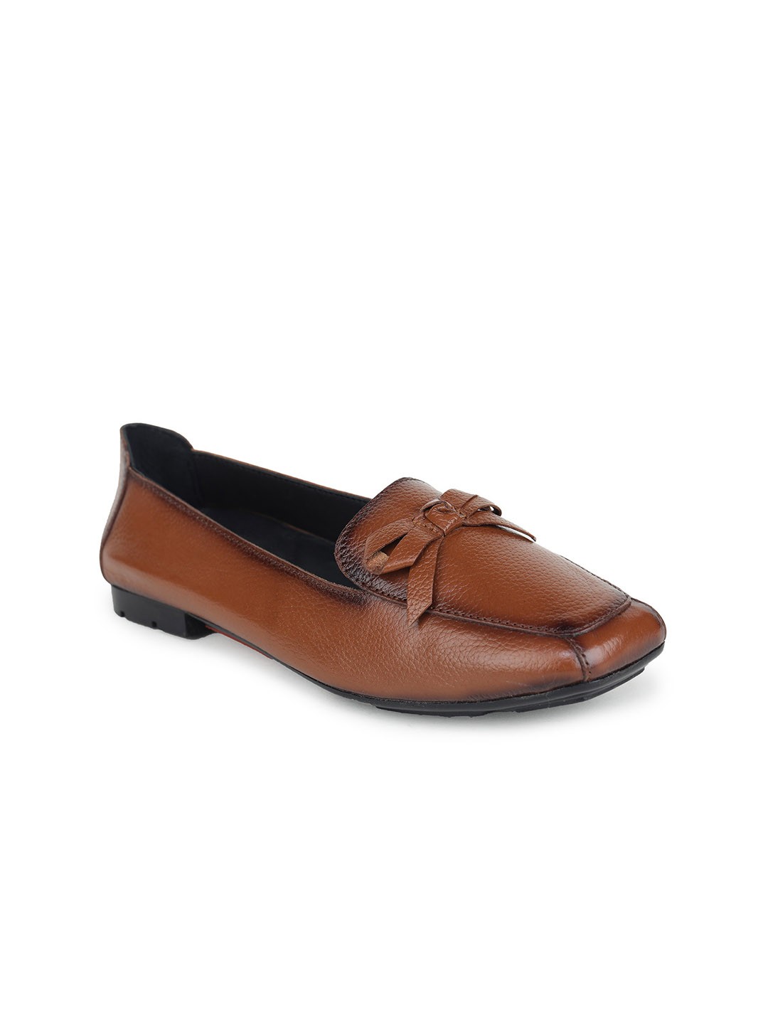 

Zoom Shoes Women Bow Detail Lightweight Comfort Insole Leather Loafers, Tan