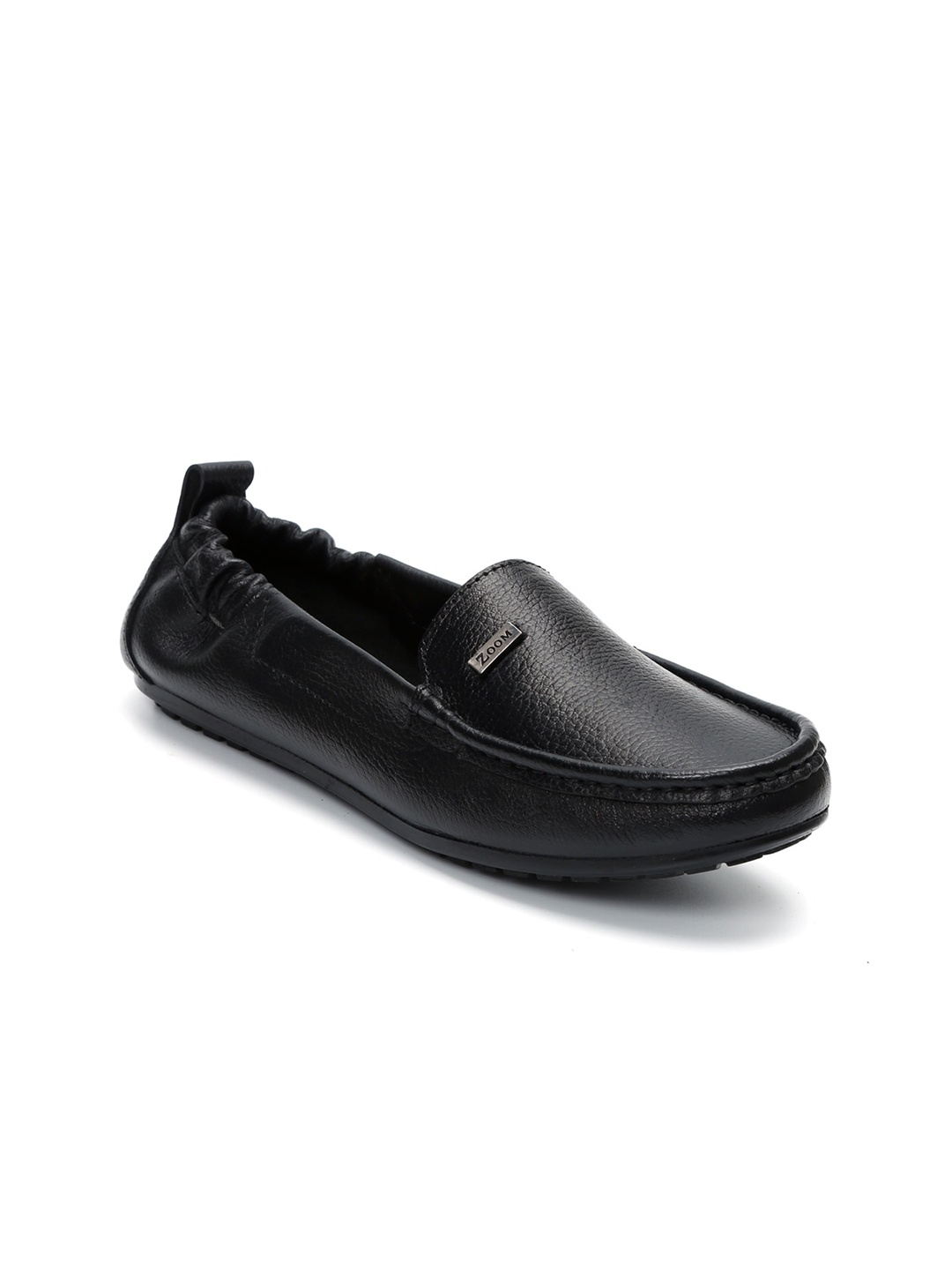 

Zoom Shoes Women Textured Leather Loafers, Black