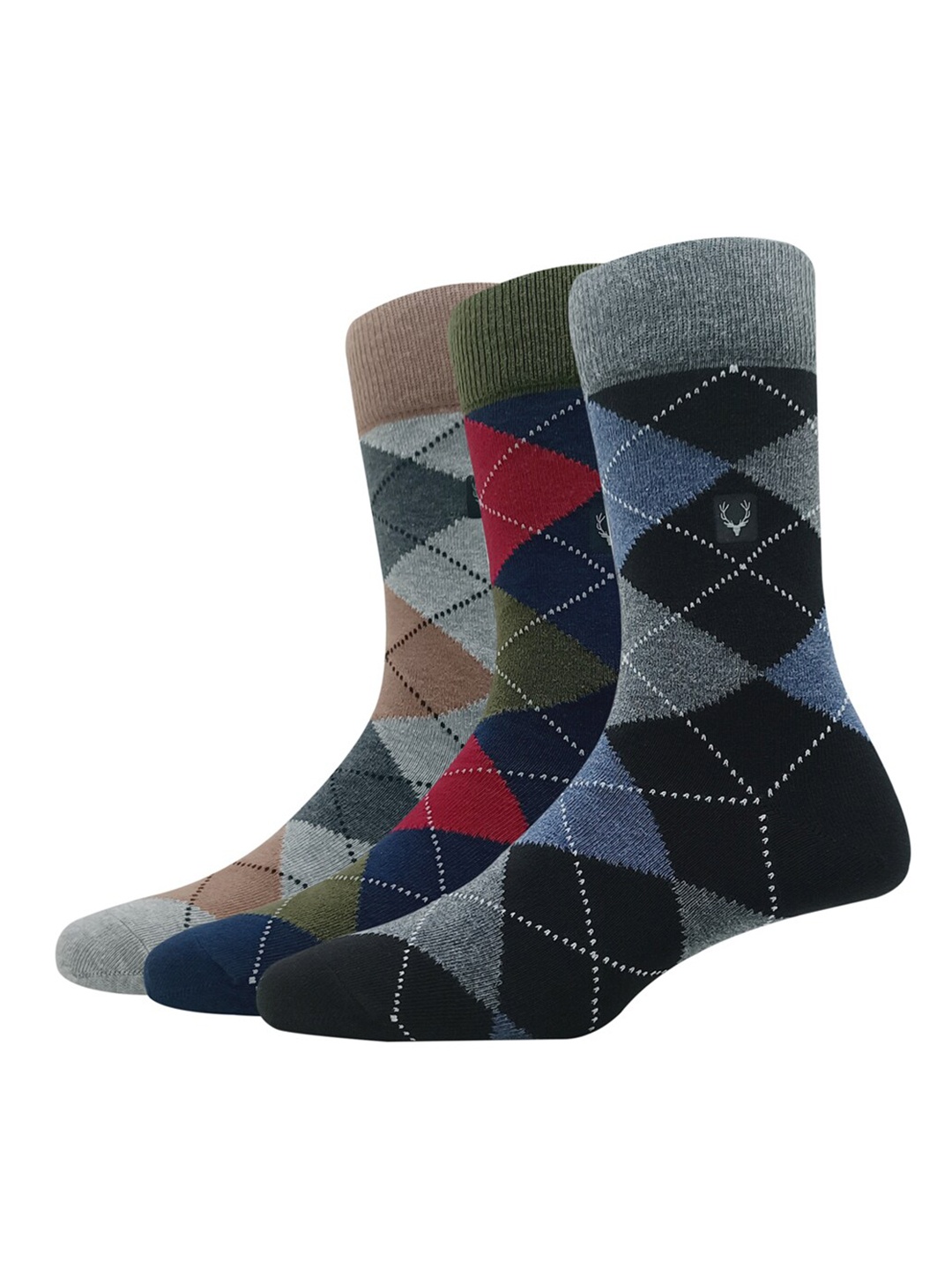 

Allen Solly Men Pack Of 3 Patterned Calf-Length Socks, Black