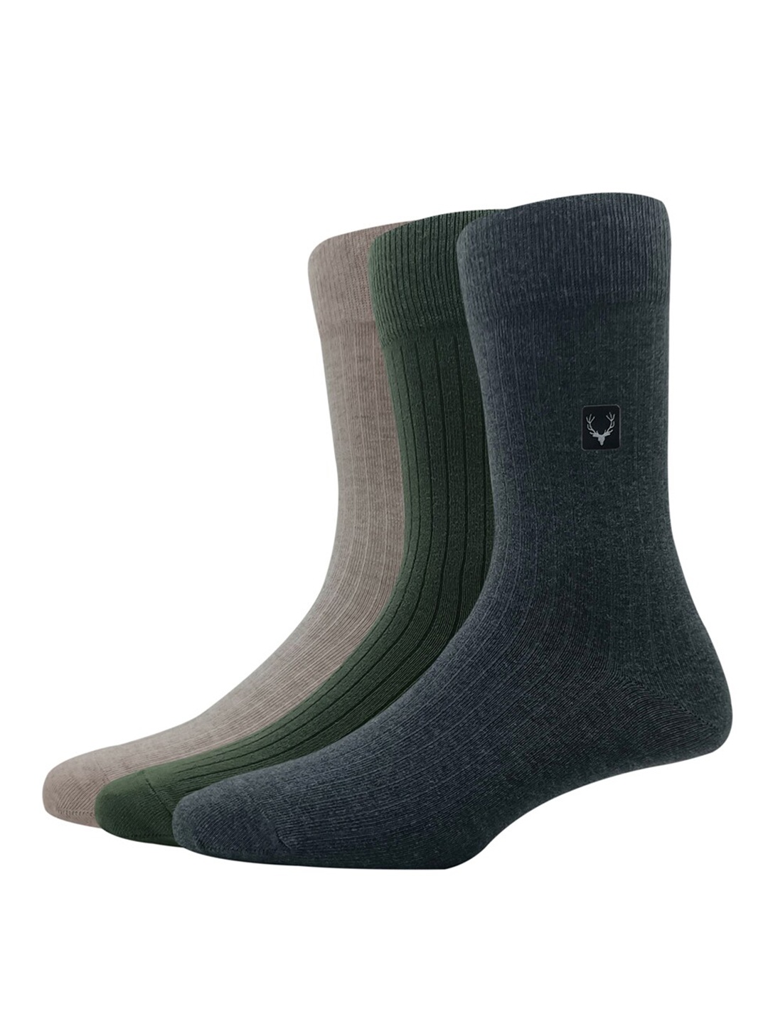 

Allen Solly Men Pack Of 3 Striped Calf-Length Socks, Grey