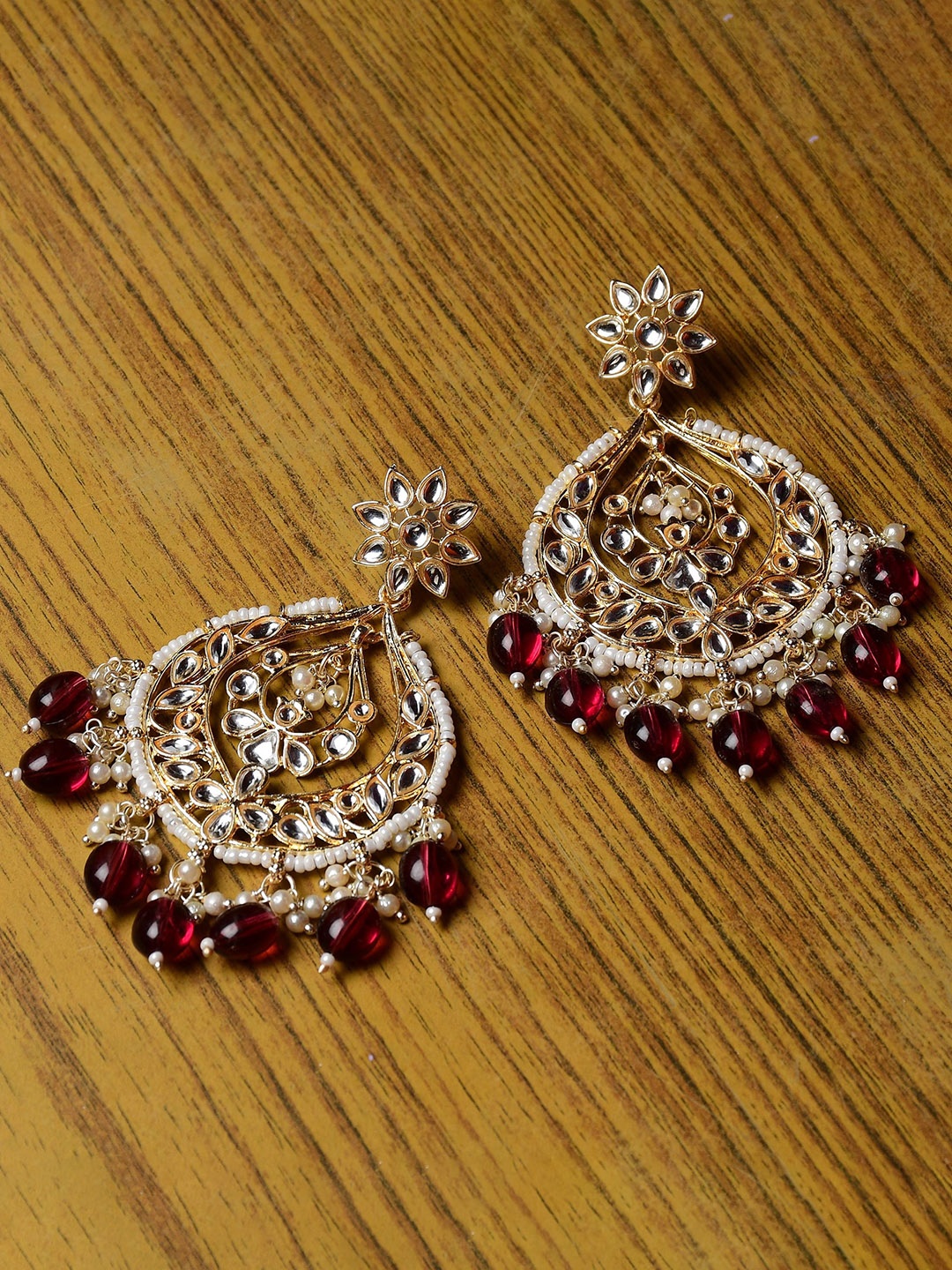

GRLIE Gold-Plated Contemporary Chandbalis Earrings