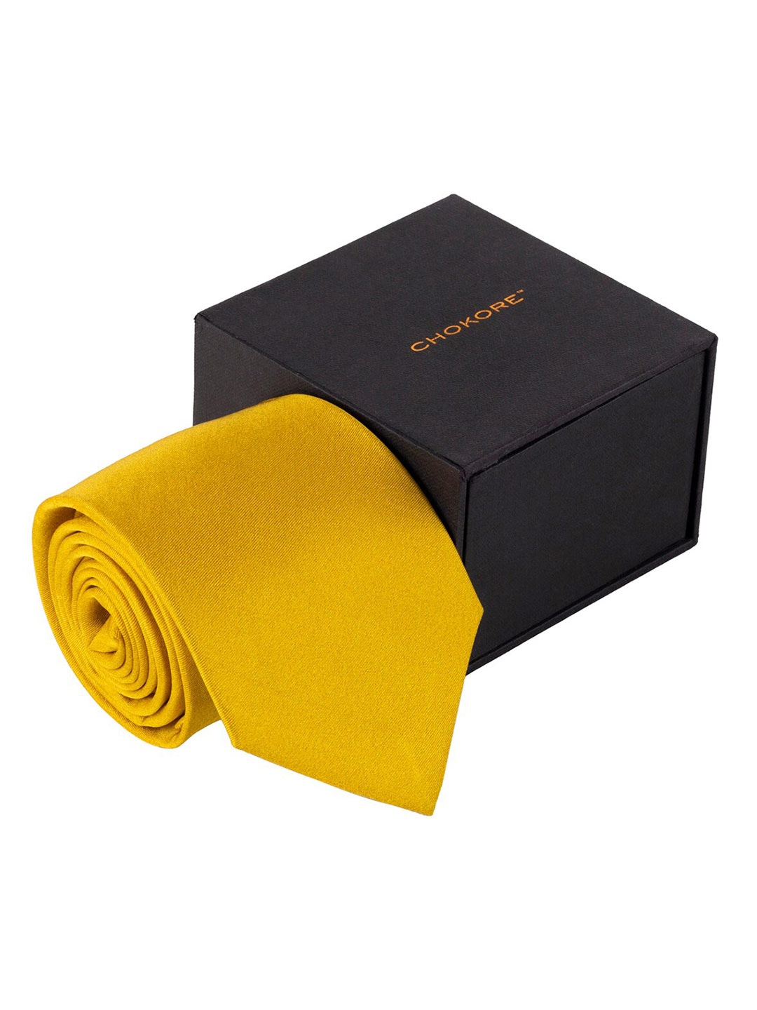 

CHOKORE Men Silk Broad Tie, Yellow