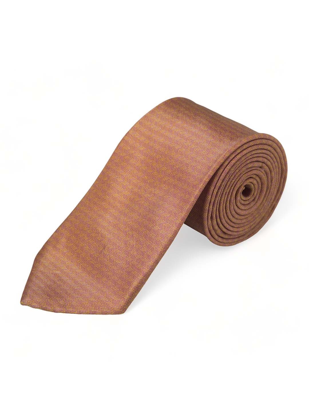 

CHOKORE Men Woven Design Silk Broad Tie, Orange