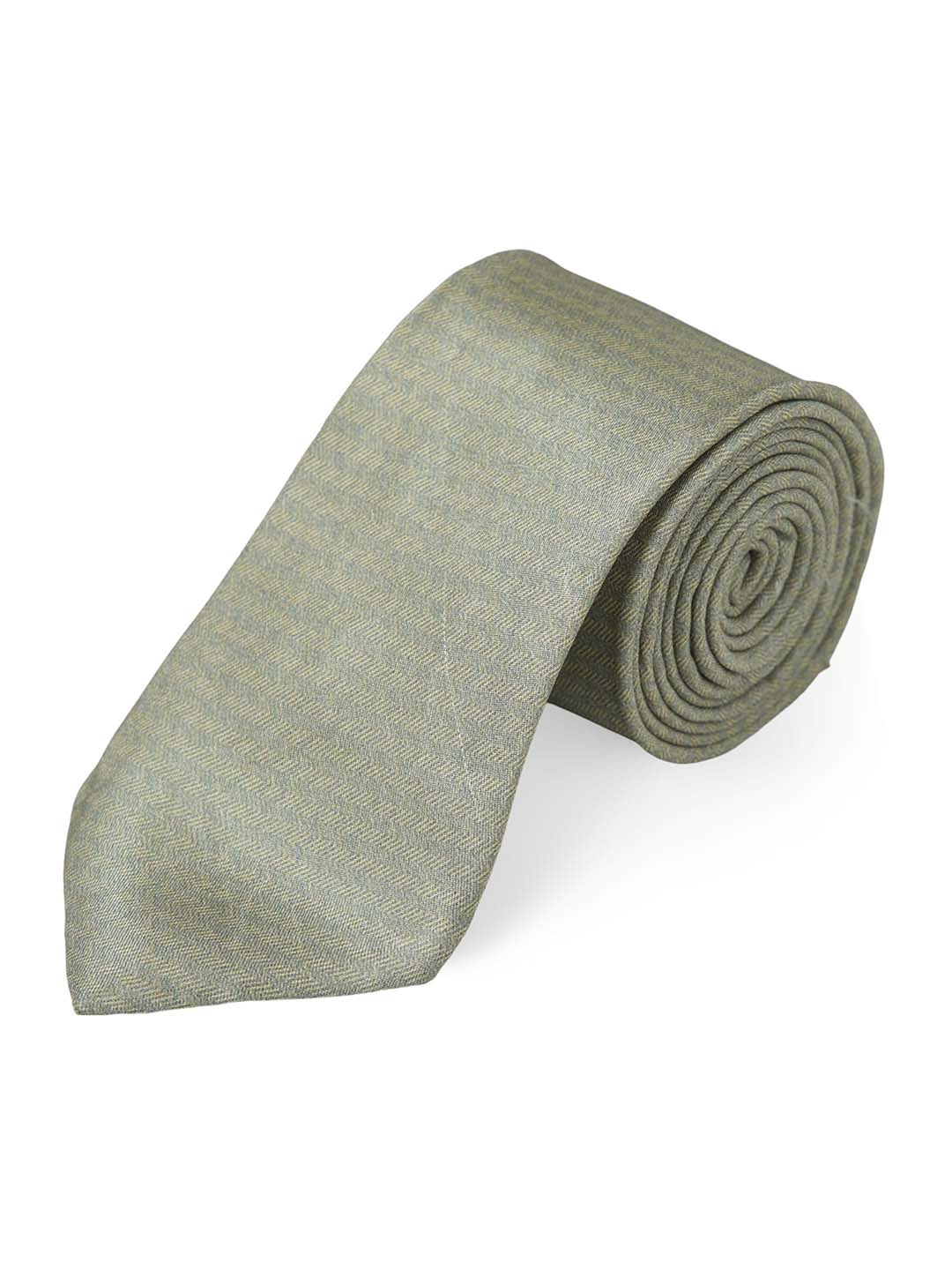 

CHOKORE Men Woven Design Silk Broad Tie, Olive