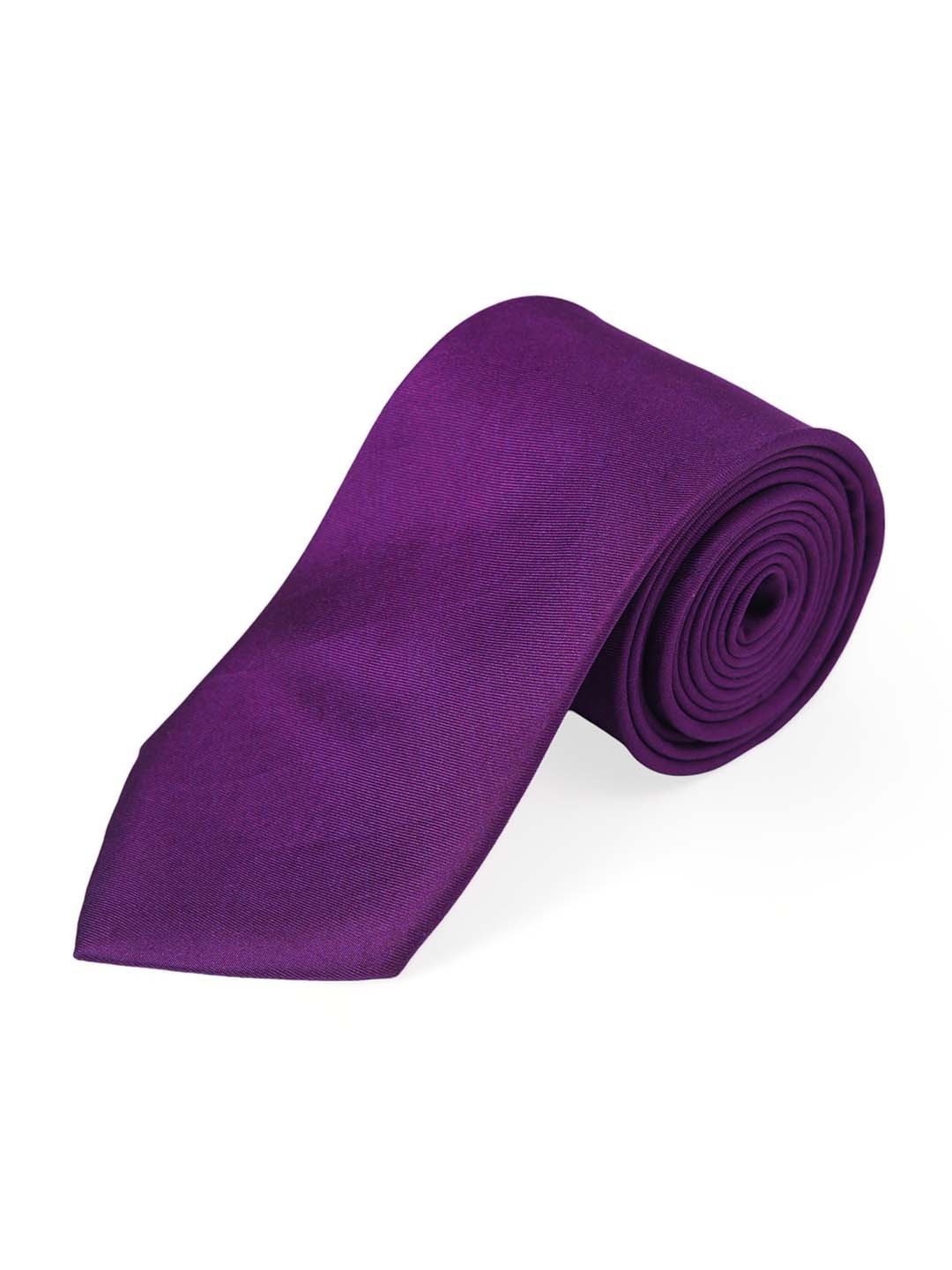 

CHOKORE Men Woven Design Silk Broad Tie, Purple