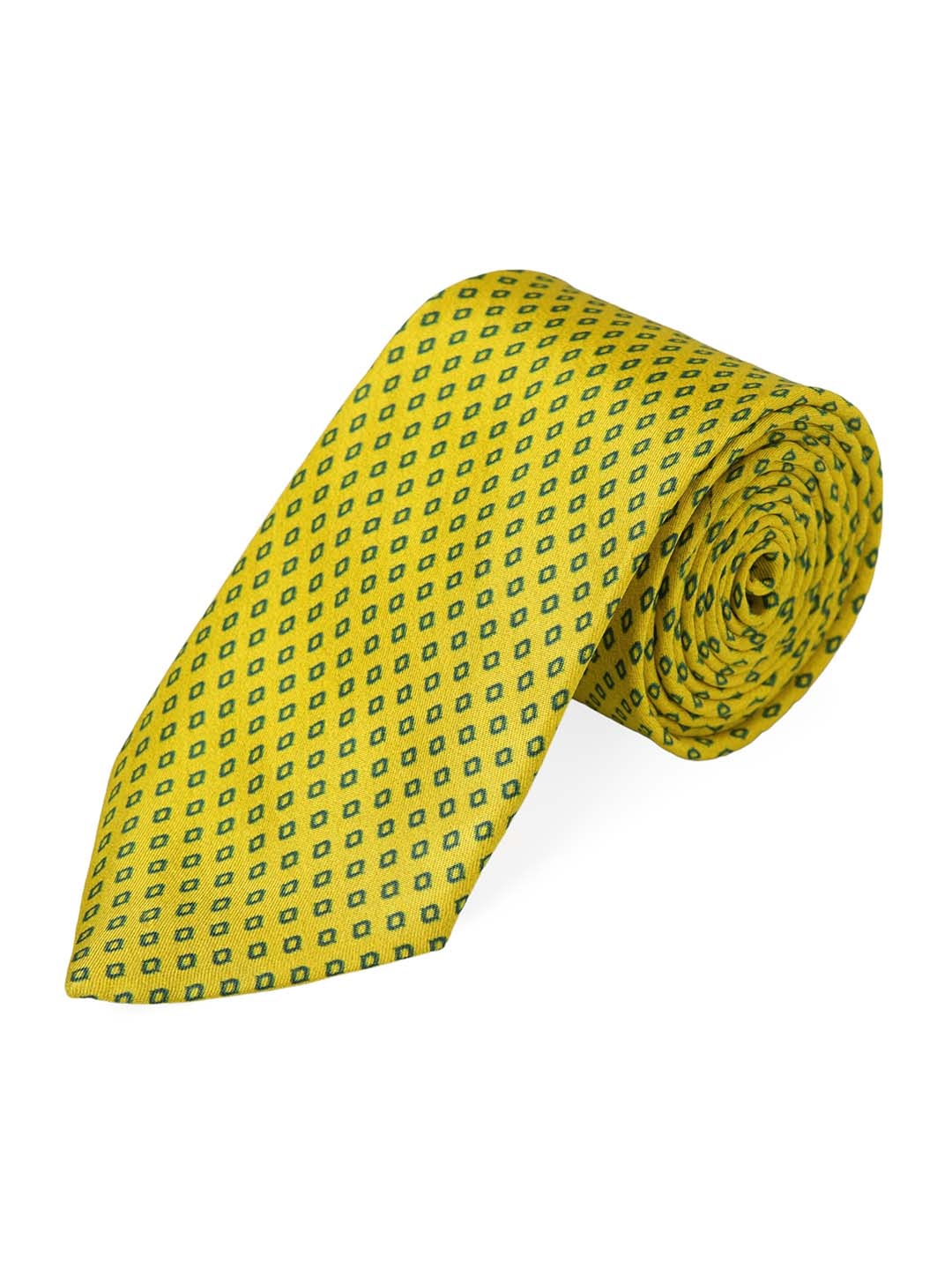 

CHOKORE Men Woven Design Silk Broad Tie, Yellow