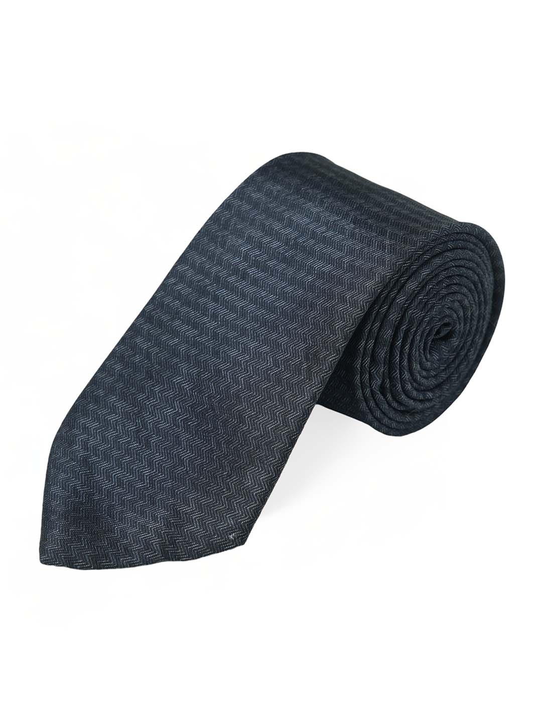 

CHOKORE Men Woven Design Silk Broad Tie, Grey