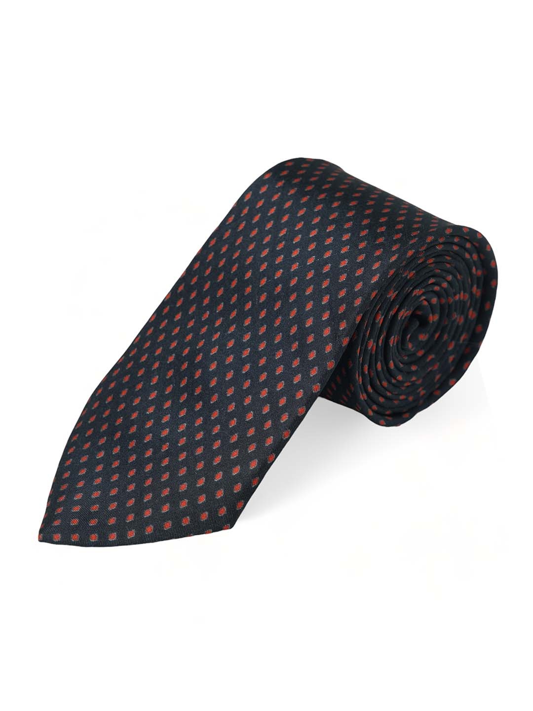 

CHOKORE Men Woven Design Silk Broad Tie, Black