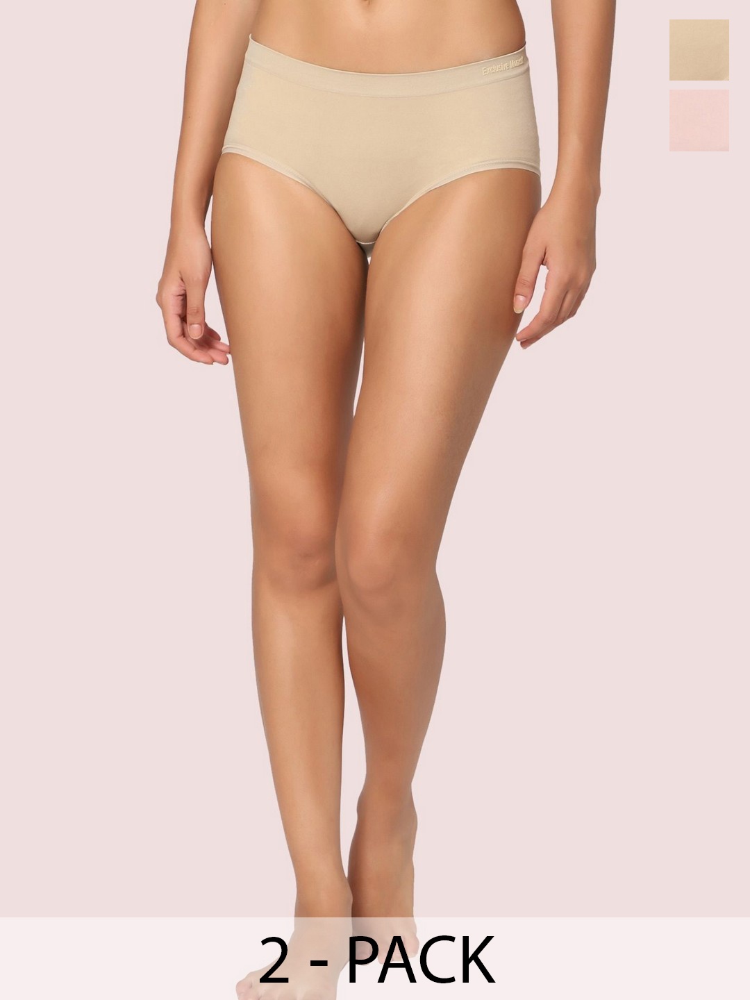 

INTIMATE QUEEN Pack Of 2 Anti-Bacterial Hipster Briefs, Pink