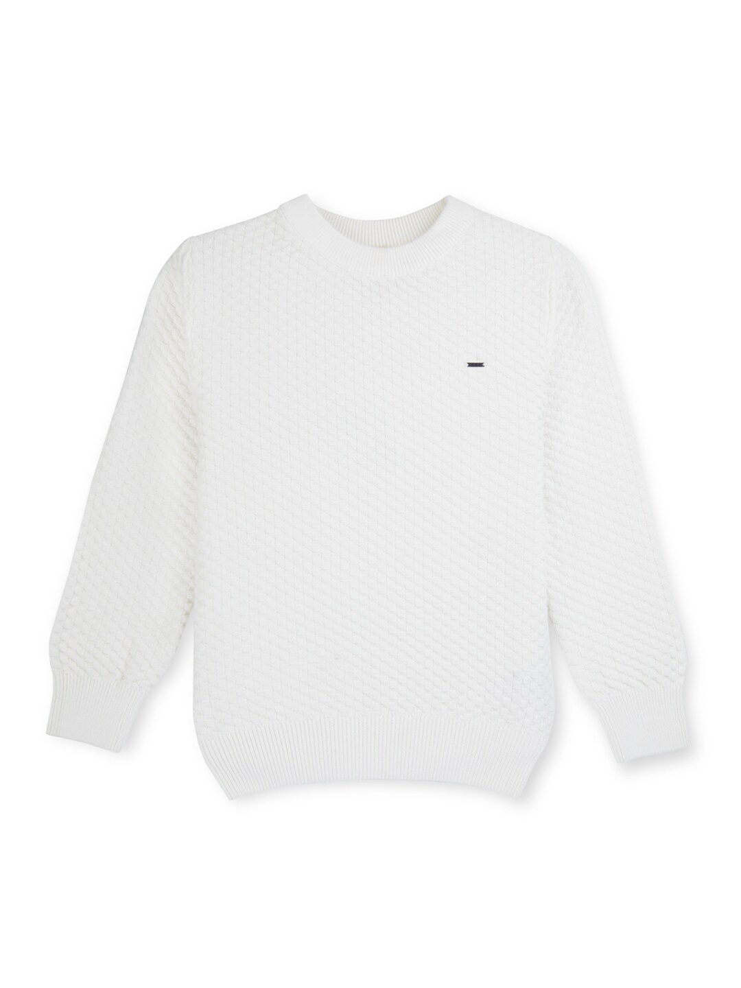 

Gini and Jony Boys Geometric Self Design Acrylic Pullover, White