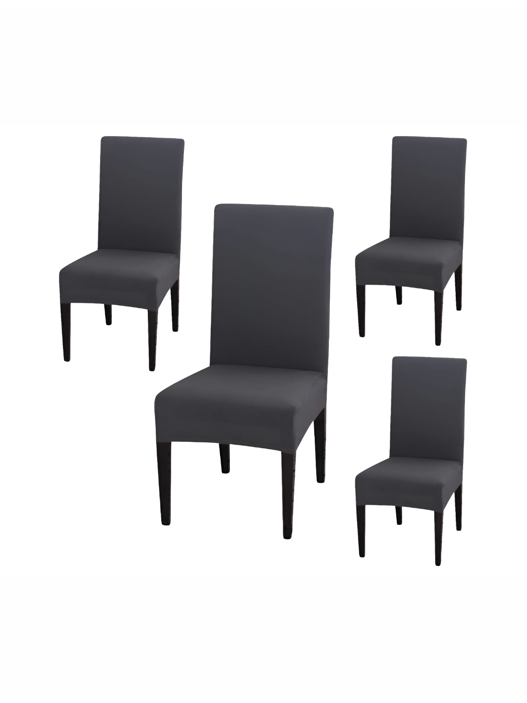 

DECOR VATIKA Grey 4 Pieces Soft & Elastic Chair Covers