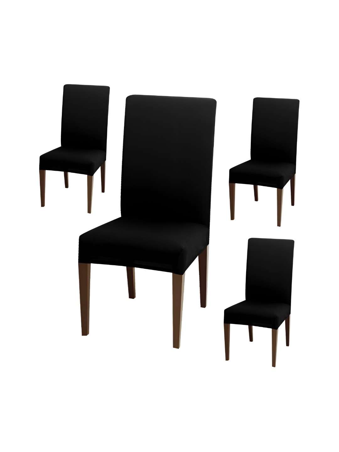 

DECOR VATIKA Black 4Pcs Soft & Elastic Chair Covers