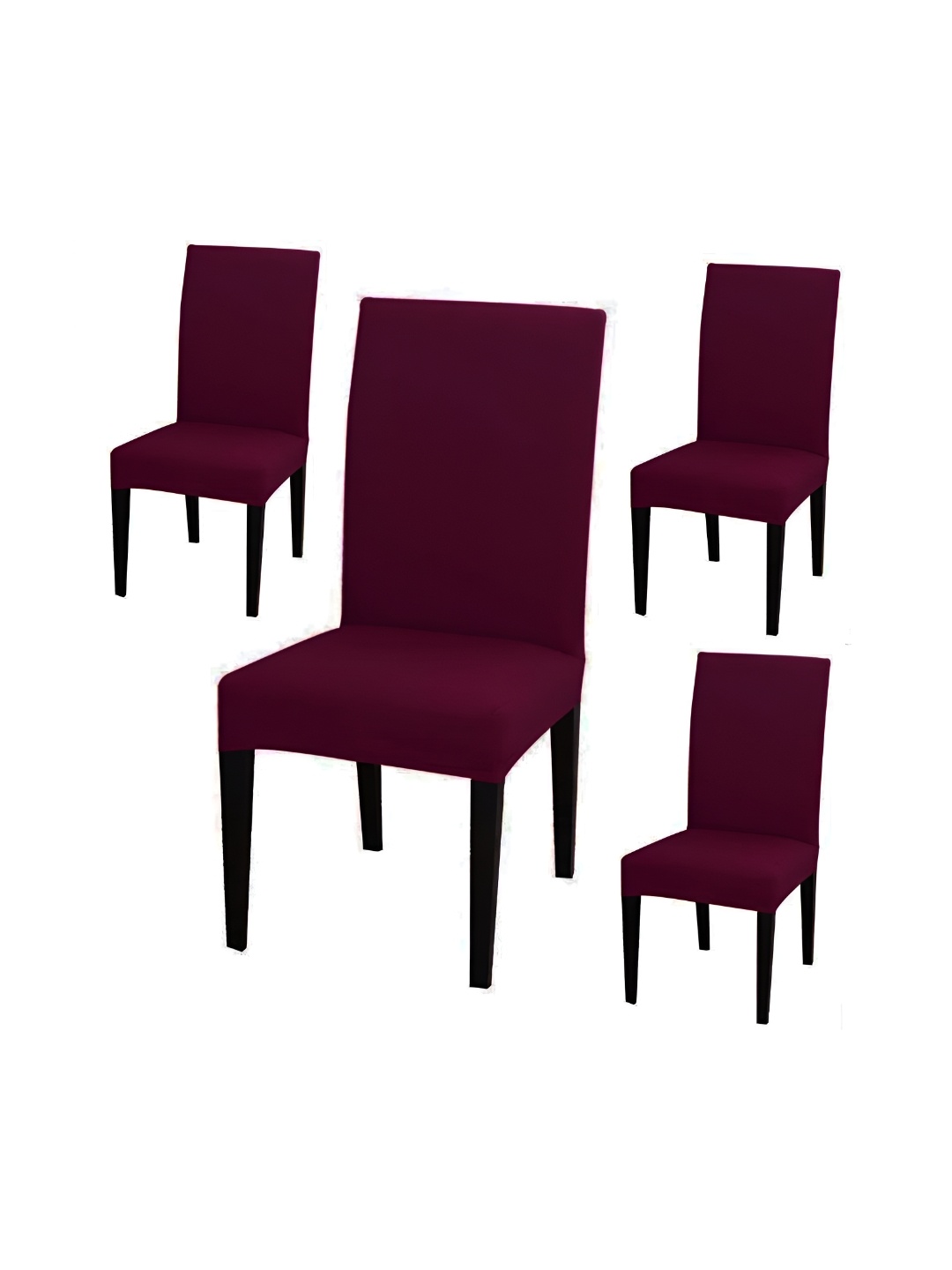 

DECOR VATIKA Purple 4 Pieces Soft & Elastic Chair Covers