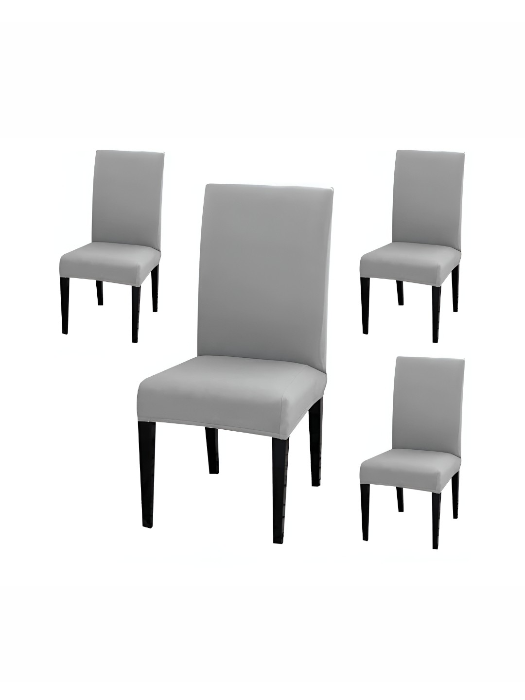 

DECOR VATIKA Grey 4 Pieces Soft & Elastic Chair Covers