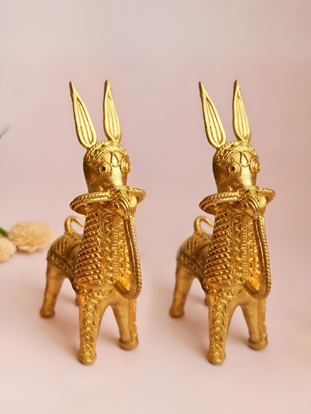 

Peepul Tree Gold-Toned 2 Pieces Figurine Showpiece