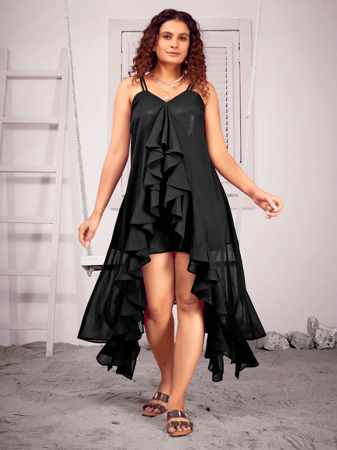 

Curvy Lane Plus Size Cotton Swimwear Cover up Top, Black