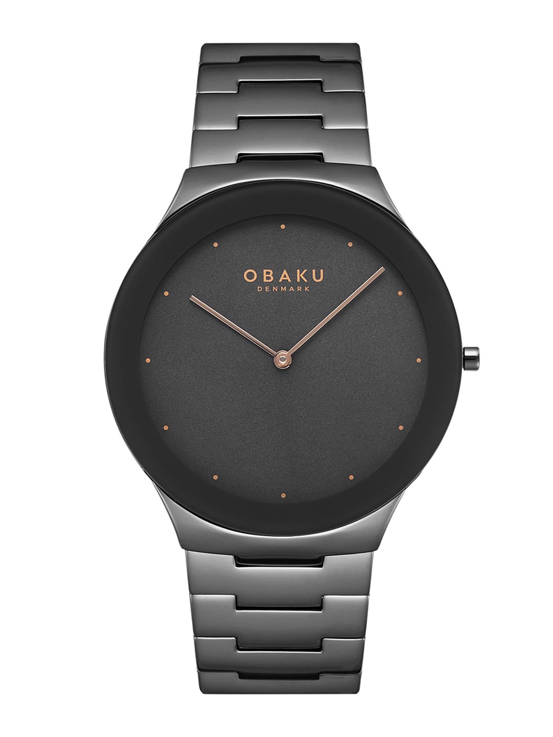 

Obaku Spejl Men Round Dial & Stainless Steel Straps Analogue Watch V290GXUUSU, Grey