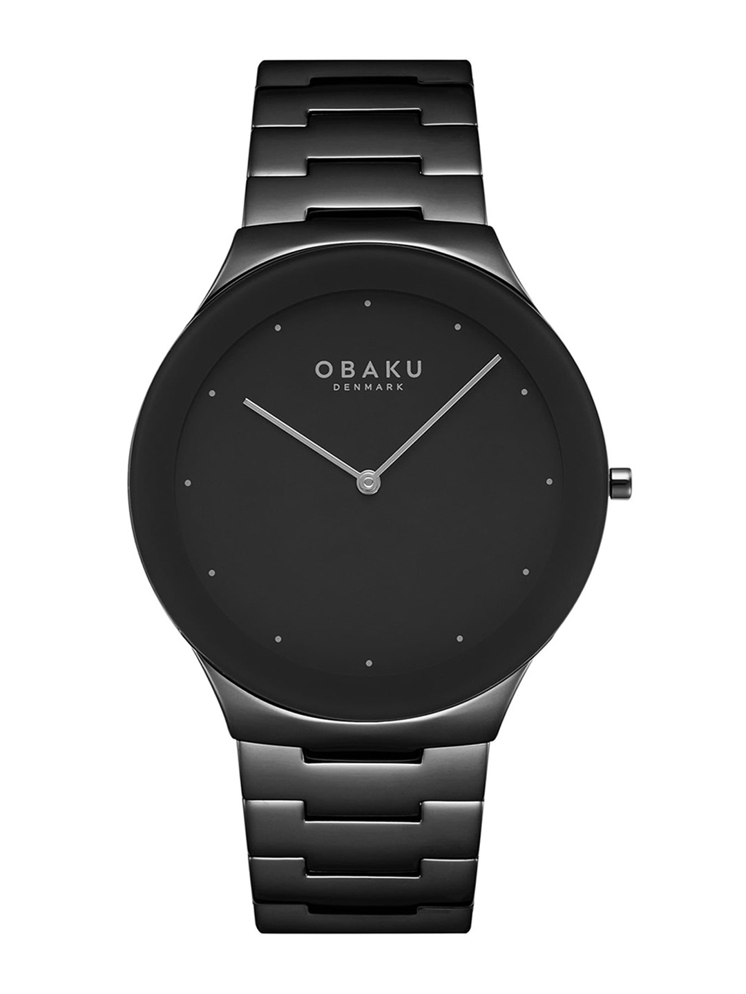 

Obaku Spejl Men Brass Round Dial & Stainless Steel Straps Analogue Watch V290GXBBSB, Black