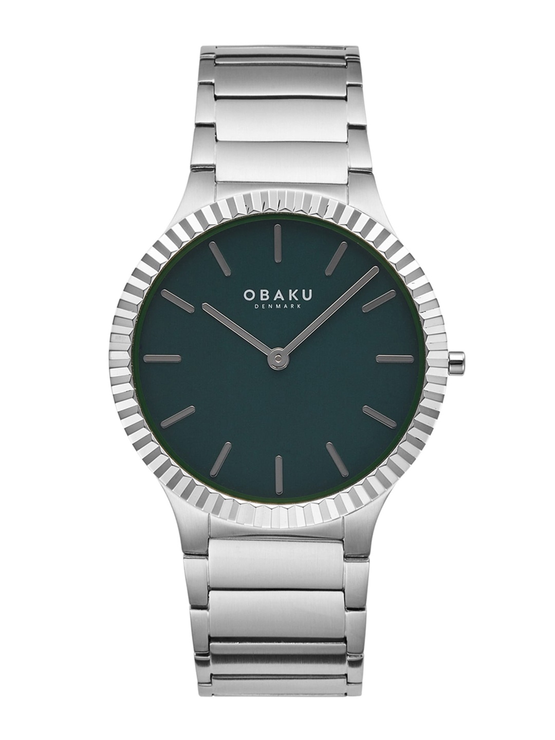 

Obaku Linje Jude Men Brass Stainless Steel Bracelet Style Analogue Watch V292GXCESC, Green