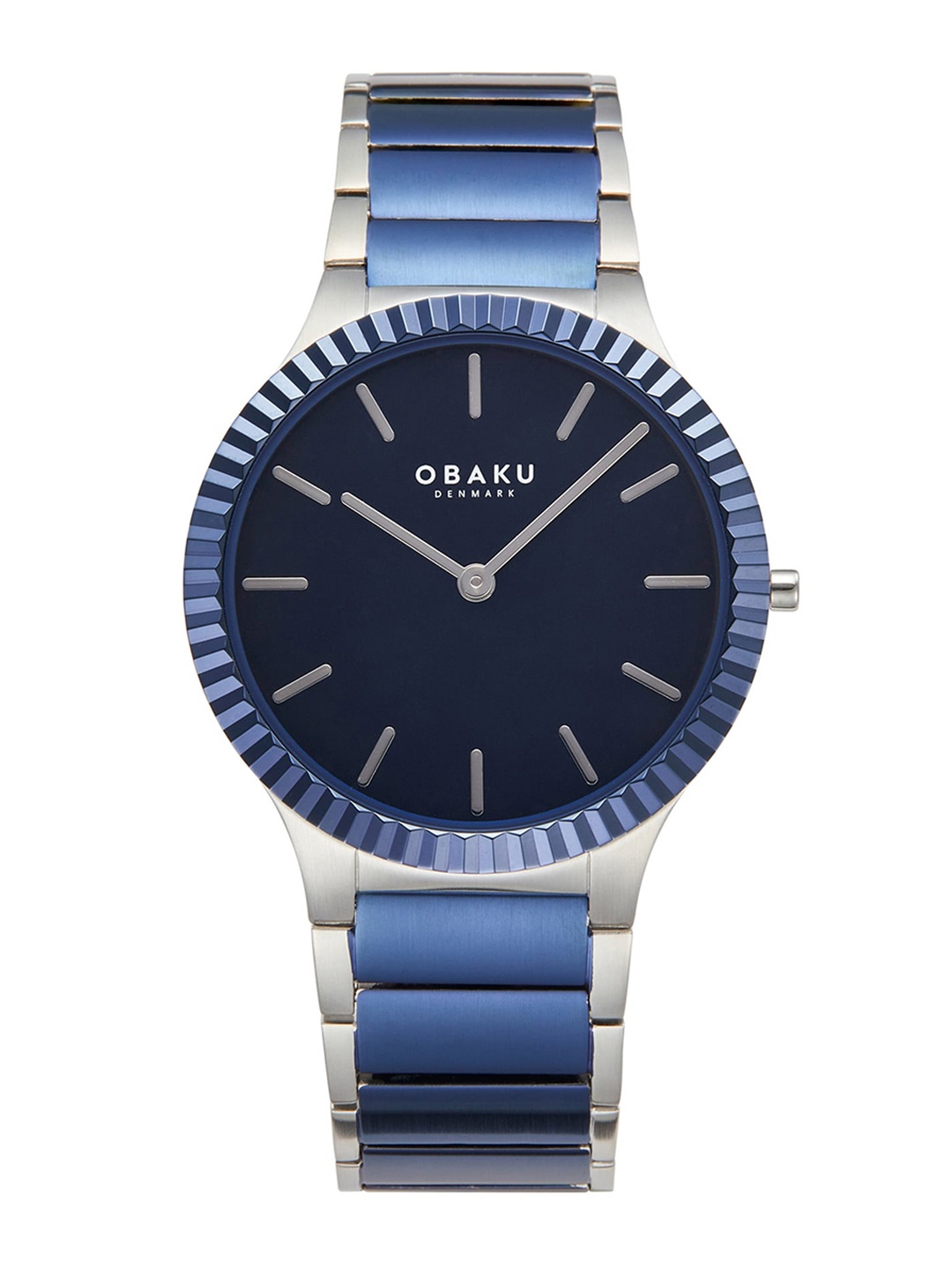 

Obaku Men Brass Embellished Dial & Stainless Steel Straps Analogue Watch V292GXHLSK, Blue
