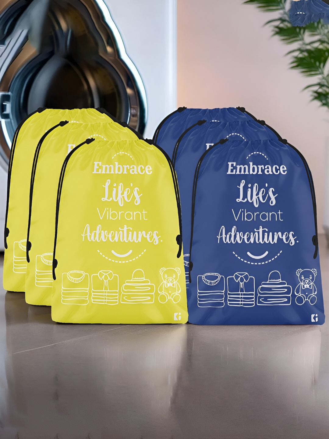 

Kuber Industries Yellow & Blue 6 Pieces Printed Shoes Organiser