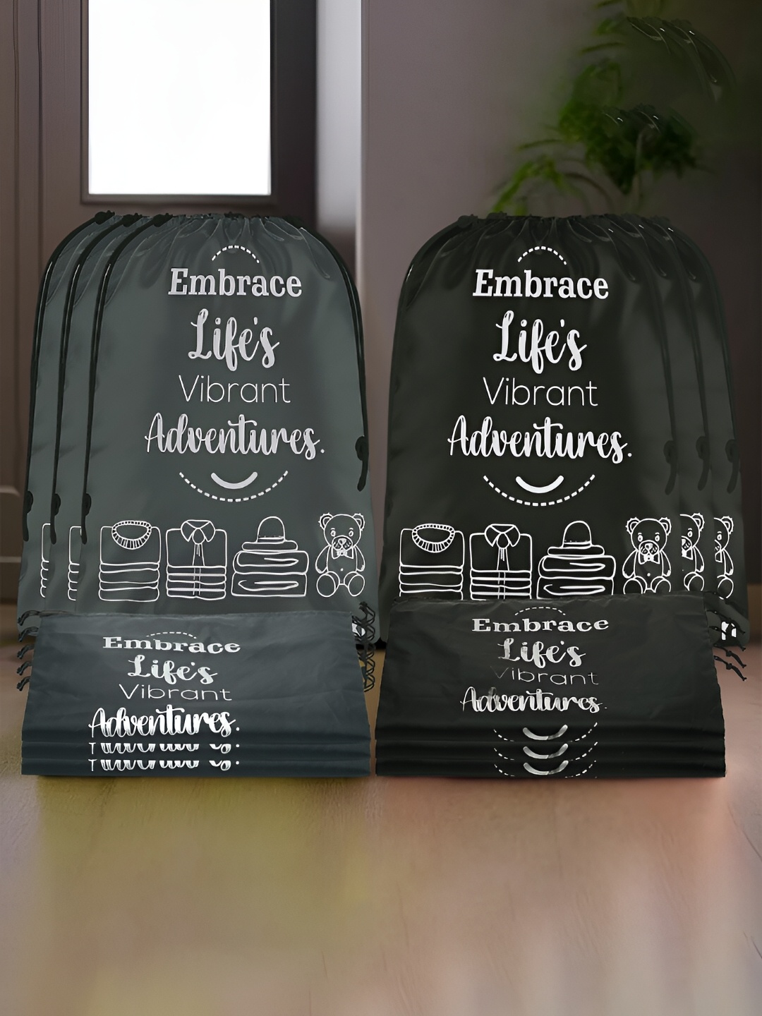 

Kuber Industries Black 12 Pieces Printed Shoes Organisers
